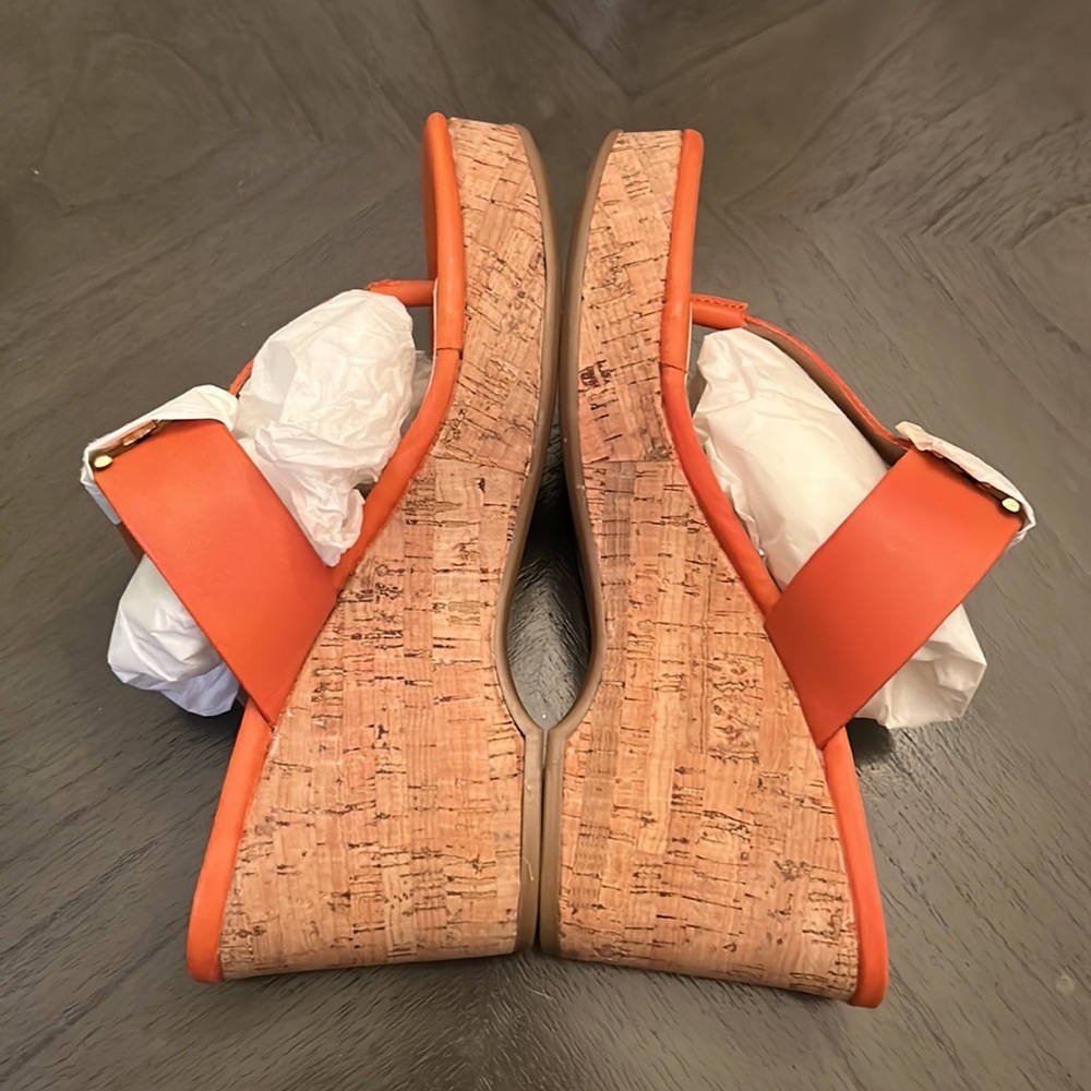 SAM EDELMAN Yardlie Wedge Sandal In Sunset Orange - Picture 7 of 13